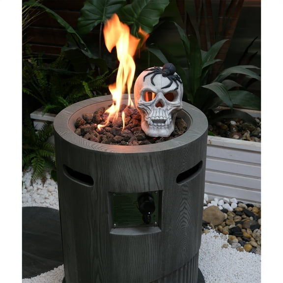 32000 Btu, Csa Certification Diameter 20 Inch Round Outdoor Gas Fire Pit,Contain 2.5Kg Lava Stone and Rainproof Cover,Magnesium Oxide Cultured Stone Surface Finished,, More Suitable for Outdoor Garden