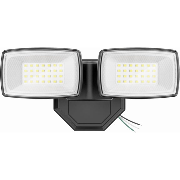 3200LM Flood Lights Outdoor, 32W 6500K LED Security Light Manual Switch Controlled, IP66 Waterproof Outdoor Lights, Wall Mount Exterior with 2 Adjustable Heads Floodlights Outside