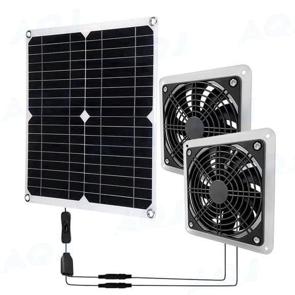 3200RPM High Speed Solar Panel Fan IP54 Waterproof for Outdoor Shed Barn Chicken Coop Dog House Greenhouse