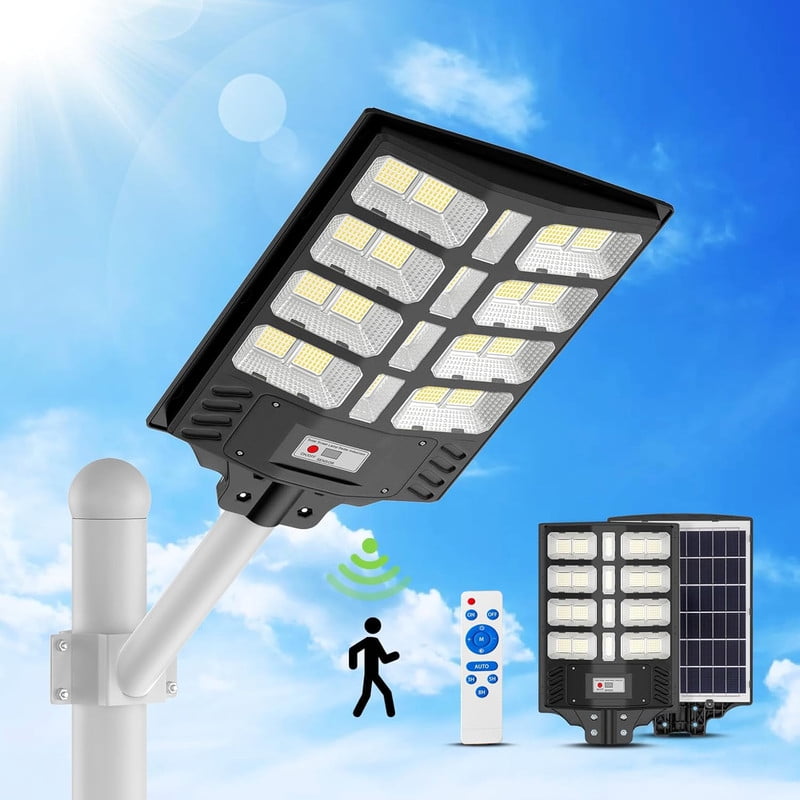 Deepn Solar Lights Outdoor 2-Pack – 6500K Dusk To Dawn Security Flood Lights With Motion Sensor, Remote Control, IP66 Waterproof For Yard, Garage, And Porch