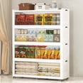 thumbnail image 1 of 39.4" W Collapsible Stackable 320Gal Heavy Duty Storage Bins with Lids, 4-Pack Rolling Plastic Cabinet with Doors for Home, Bedroom & Garage, White, 1 of 7