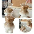 thumbnail image 1 of 320ML Cartoon Bear Shaped Coffee Mug, Cute Bear Mug Glass Cup with Straw – Transparent & Innovative Drinkware for Milk, Coffee & Water(with straws), 1 of 9