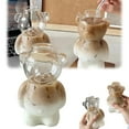thumbnail image 1 of 320ML Cartoon Bear Shaped Coffee Mug, Cute Transparent Bear Mug with Straw – Innovative Glass Cup for Milk, Coffee & Water(No Straws), 1 of 9