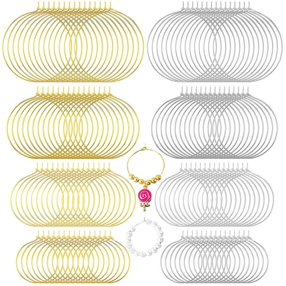 320PCS Earring Hoops for Jewelry Making, 4 Sizes Earring Wire Ring Accessories, DIY Round Hoop Earrings, 0.79"-1.53"