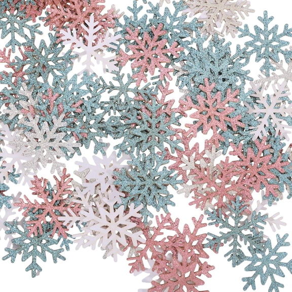 320Pcs 4 Colors Christmas Snowflake Paper Confetti for Party Table Wall Decorations Mixed Color 32x28x0.7mm 80pcs/color for DIY