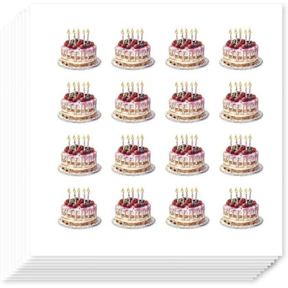 320Pcs Birthday Cake Stickers Cute Birthday Cake Paper Decals Self-Adhesive Label Stickers for Birthday Party Gift Favors Envelope Seals Scrapbooking Calendars Journals Album Multi-color