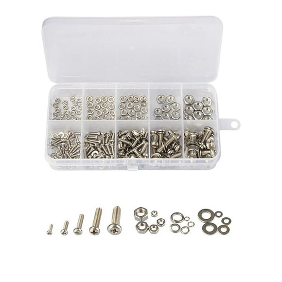 320Pcs Screw Nut Bolt Assortment,Stainless Steel SS304 Stainless Steel Metric Screws Assortment Set, Small Bolts and Nuts Kit
