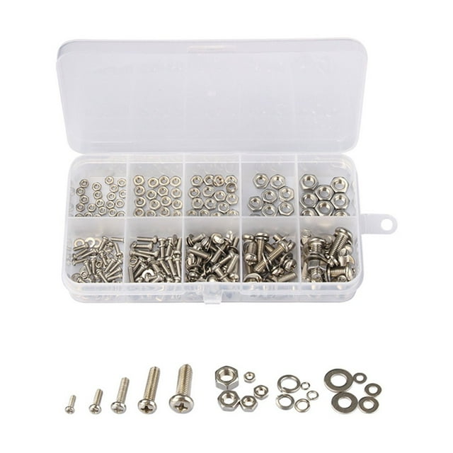 320Pcs Stainless Steel Screws Bolt Nuts Set 2mm 2.5mm 3mm 4mm 5mm 304