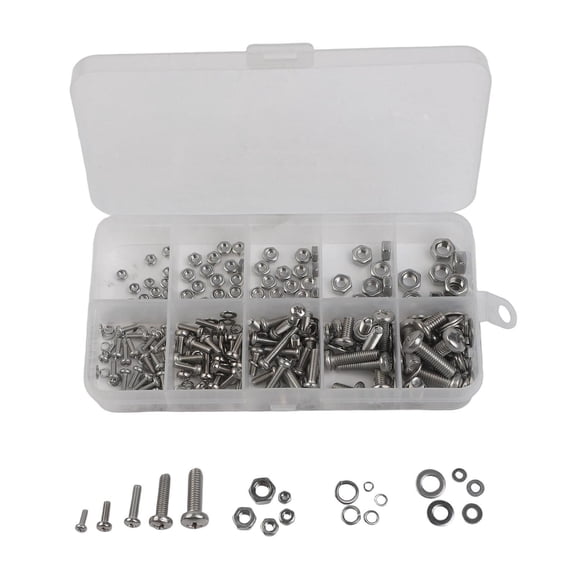 320Pcs Stainless Steel Screws Nuts Bolts Assortment Kit 2mm 2.5mm 3mm 4mm 5mm