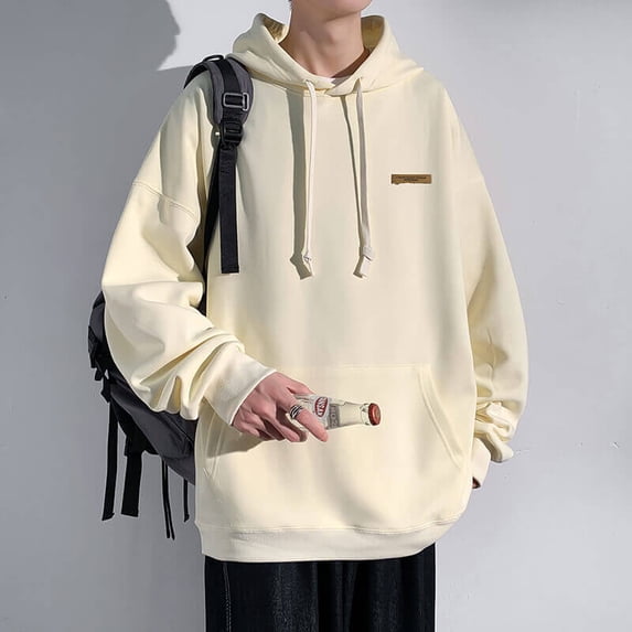 320g Plus Size Cotton Hooded Sweatshirt with Pockets - 6 Colors