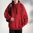 thumbnail image 1 of 320g Plus Size Cotton Hooded Sweatshirt with Pockets - 6 Colors, 1 of 6
