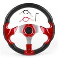 320mm/12.5in Racing Car Steering Wheel with Horn Button PVC Red Color