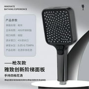 320mm Big Panel Large Flow Ceiling Mounted Shower Head Black 4 Modes High Pressure Rainfall Showerhead Faucet Replacement Parts (Black Hand Shower)