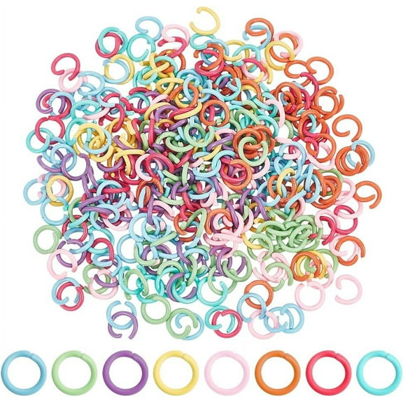 320pcs 8mm Open Jump Rings - 8 Colors Chainmail Jewelry Connector 18 Gauge Unsoldered O Ring for Bracelets Necklaces Chain Choker DIY Craft Making