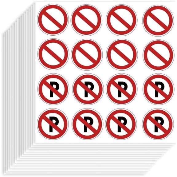 320pcs Prohibited Signs Stickers 3.54x3.54 inch Self-Adhesive Paper Decorative Stickers Ban Stop Traffic Planner Sticker for Scrapbook Calendar Journals Crafting Party Gift Bag Decor