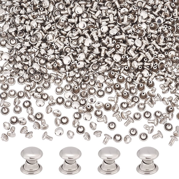 320sets Stainless Steel Rivets Cap Rivet Tubular Metal Studs Repairs Decoration Craft Metal Semi Tublar Rivets Collision Rivets