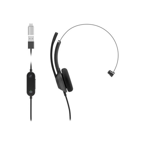 321 Wired Single On-Ear Headset, Black