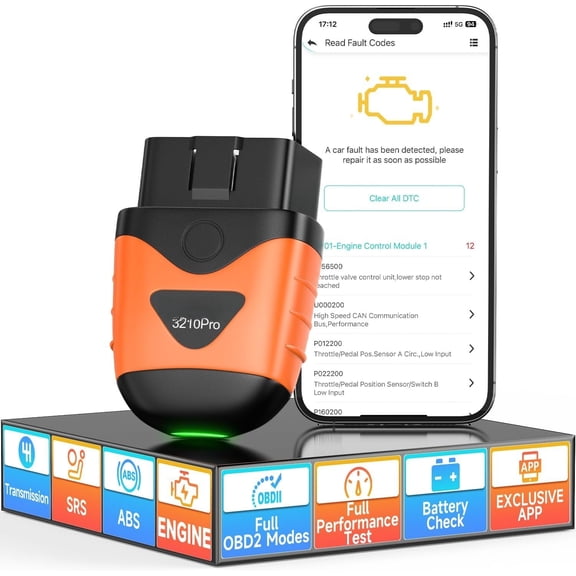 3210  OBD2 Scanner  - Check  Engine Fault Codes for  1996+  - Easy DIY  Scanner with  &  Test, No Subscription Fee for  &