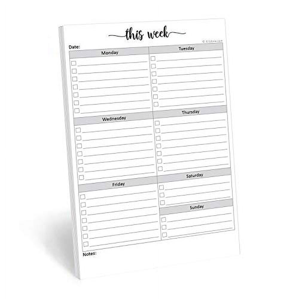 321Done Weekly Checklist Notepad - 50 Sheets (5.5