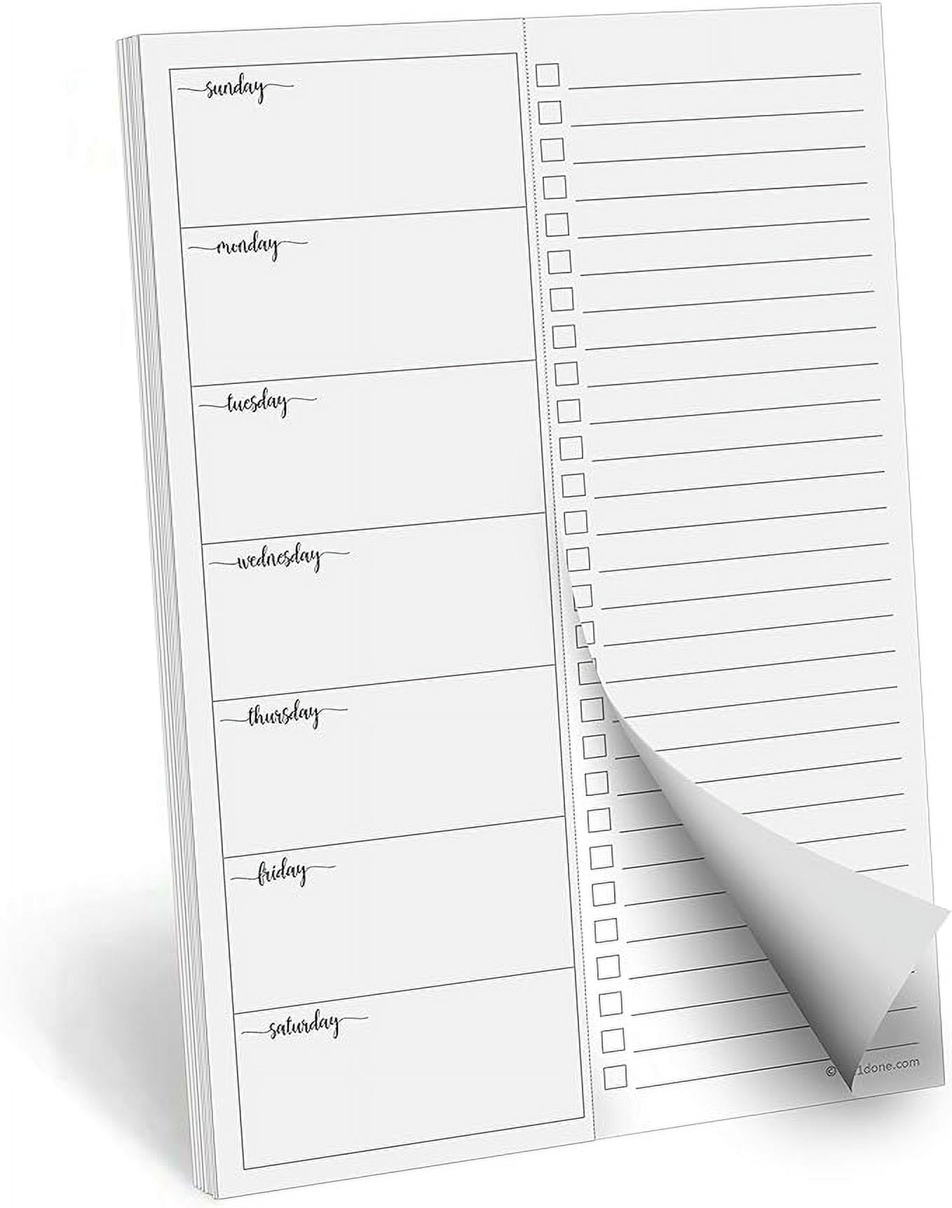321Done Weekly Plan with Checklist Notepad – 50 Sheets (5.5x8.5) Small ...
