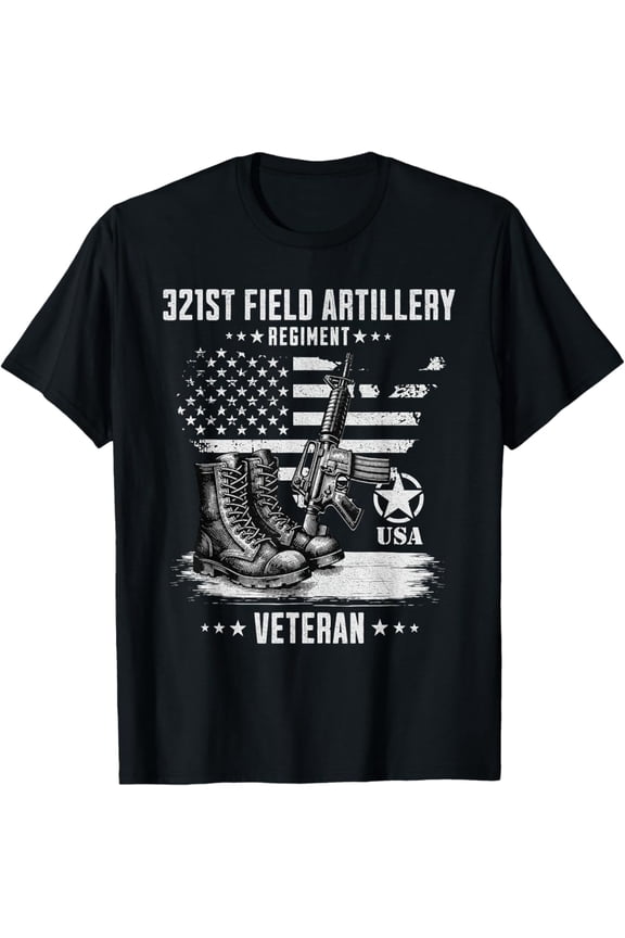 321st Field Artillery Regiment Military Distressed T-Shirt