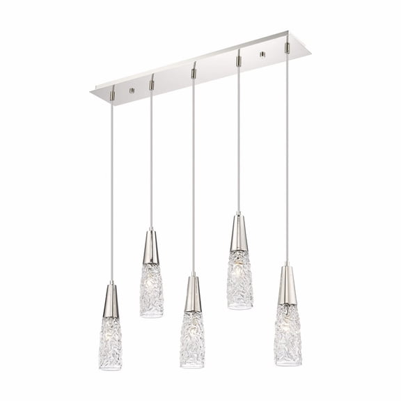 322-5I-PN-G322-3CL Innovations Lighting Amherst Brook - 5 Light Cord Hung Island-11.75 Inch Tall and 32.5 Inch Wide-Polished Nickel Finish