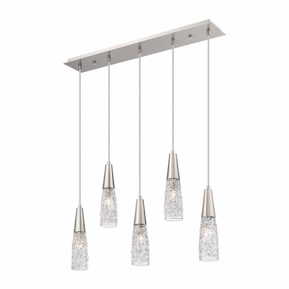 322-5I-SN-G322-3CL Innovations Lighting Amherst Brook - 5 Light Cord Hung Island-11.75 Inch Tall and 32.5 Inch Wide-Satin Nickel Finish