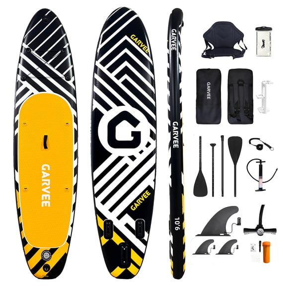 323×81×15cm Lightweight Inflatable SUP Board, Anti-Slip Deck Paddle Board, 150KG Max Load, Stable Durable Stand Up Paddleboard for Beginners, Yoga, Fishing and Surfing