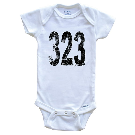 323 Los Angeles California Area Code Baby Bodysuit - One Piece Baby Bodysuit, 6-9 Months White