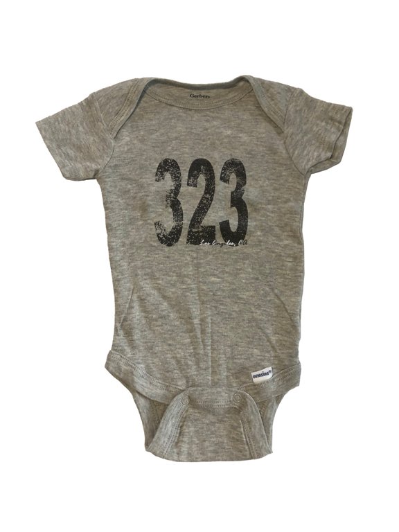 323 Los Angeles California Area Code Baby Bodysuit - One Piece Baby Bodysuit - Grey