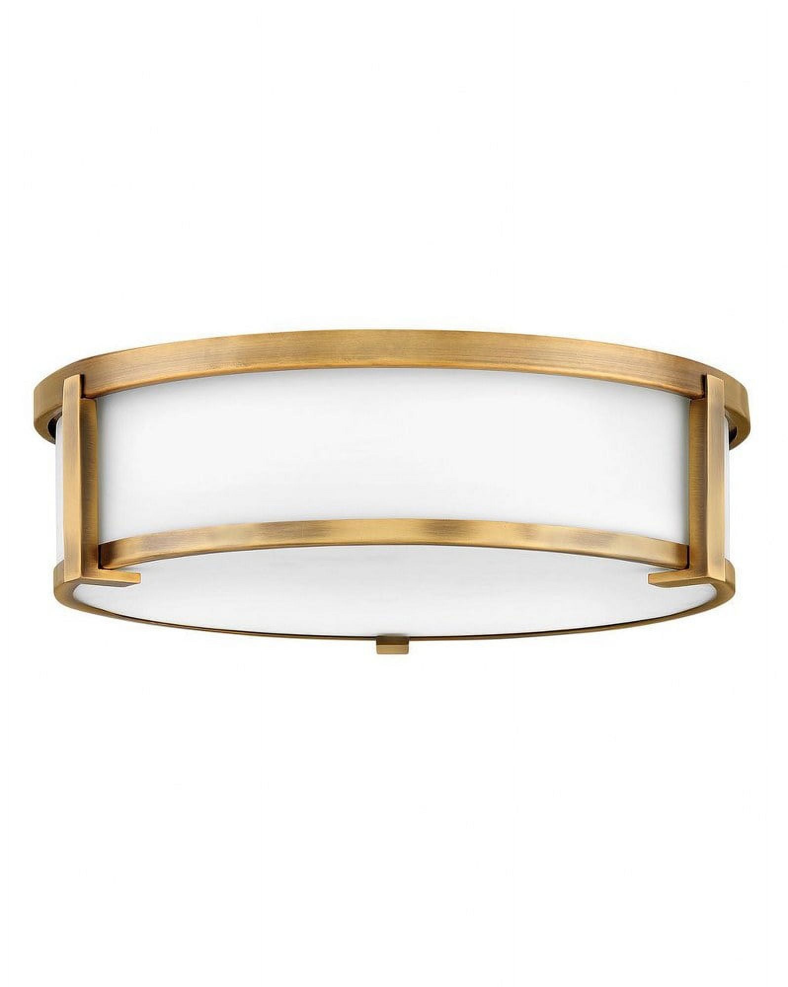 Lowell 3-Light LED Drum Flush Mount in Brushed Bronze with Etched Opal Shade