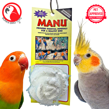 Bonka Bird Toys 3244 Small Manu Rose White Mineral Enrichment Parrot Chew Clay
