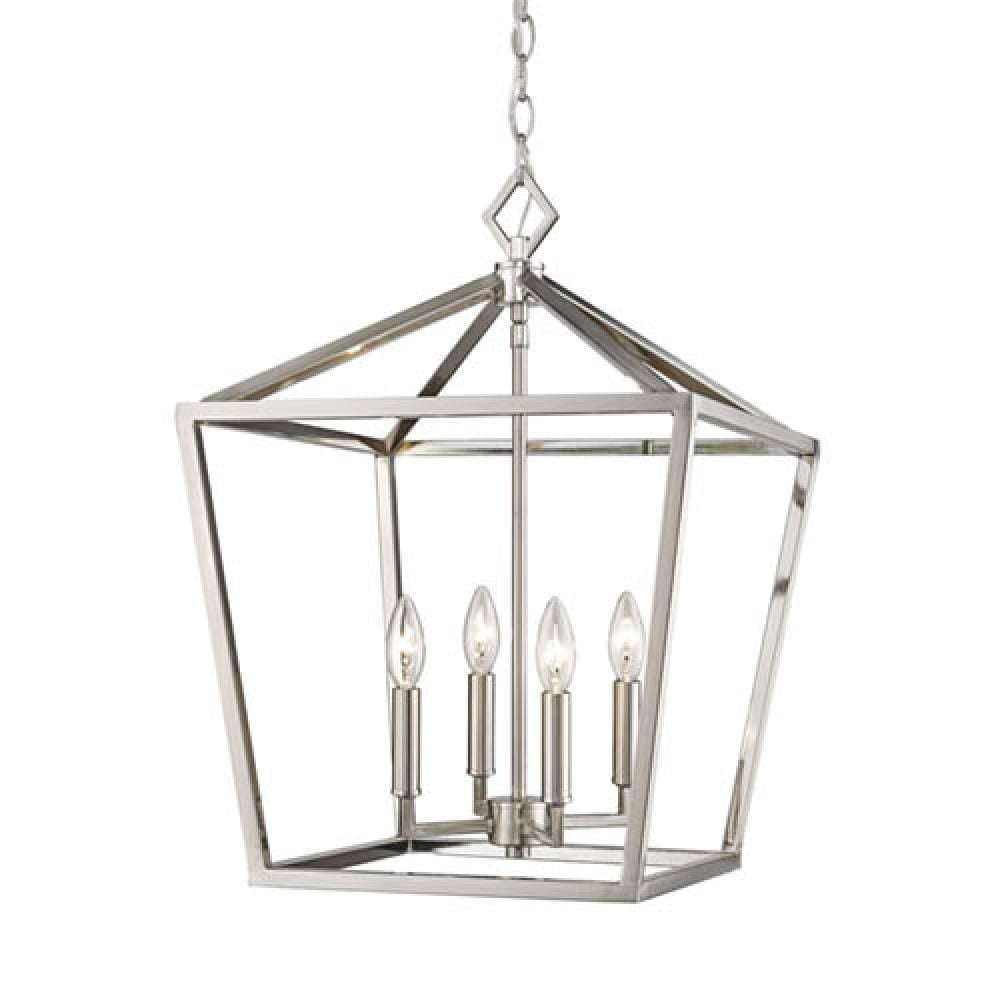 Sleek Satin Nickel 4-Light Island Pendant for Elegant Spaces
