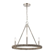 Elk Home Abaca 3-Light Polished Nickel Transitional Chandelier
