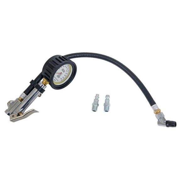32484 2.5 in. 0-60 PSI Tire Inflator & Gauge, Quick Fill