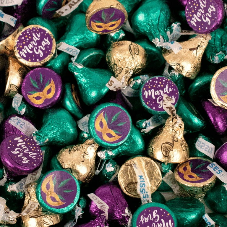 324ct Mardi Gras Stickers for Hershey's Kisses Candy (324ct) Party Favor  Decorations 