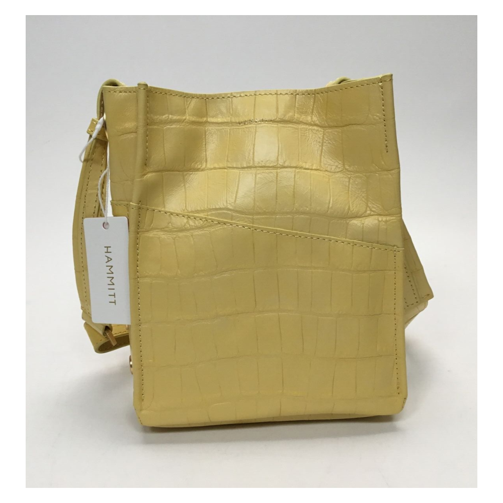 325$ Hammitt Davis Small Sunstruck Yellow Embossed Leather Crossbody Crocco