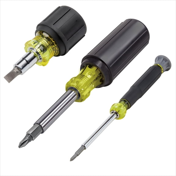 32500 11-in-1 Screwdriver/Nut Driver Set, 8 Bits (Phillips, Slotted, Torx, Square), 3 Nut Driver Sizes, Cushion Grip Handle