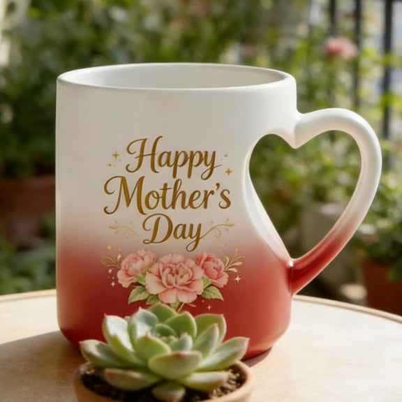 325ml Creative Heart Shaped Magic Color Changing Ceramic Mug, Thermochromic Heat Activated Surprise Coffee Cup, Fun Interactive Drinkware for Gift, Coffee, Tea & Hot Beverages