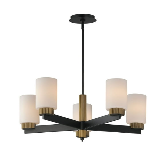 32655SWBKAB-Maxim Lighting-Ruffles - 5 Light Chandelier-10.25 Inches Tall and 30.25 Inches Wide