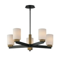 32655SWBKAB-Maxim Lighting-Ruffles - 5 Light Chandelier-10.25 Inches Tall and 30.25 Inches Wide