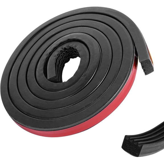 326A0004 Ribbed Bulkhead Seal Strip 3/5 in x 65 in (Black, 1 PCS) | Self-Adhesive EPDM Ribbed Foam Rubber, for Tonneau Cover, Truck Bed Cover, RV, Boat, Auto, Marine, Garage Door