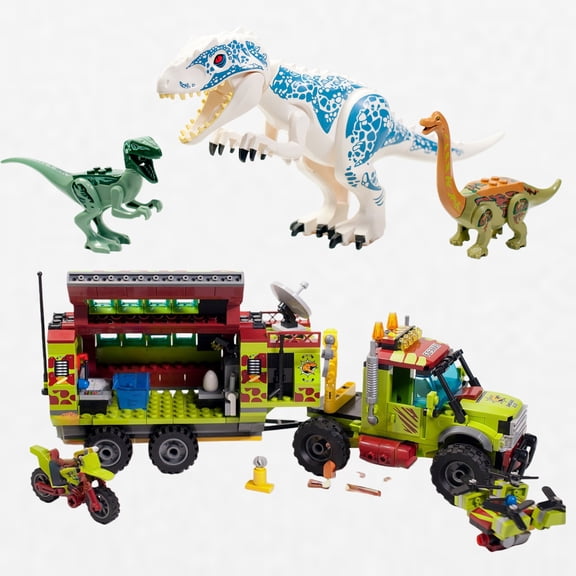 327pcs Jurassic Dinosaur Escape From Ocean Building Block Alive Ship  Mosasaurus Assembly Bricks Educational Toy Christmas Gift