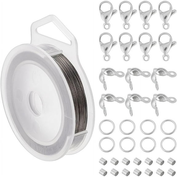 328-Feet 0.3mm Stainless Steel 7-Strand Beading Wire with Accessories DIY