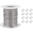 thumbnail image 1 of 328 Feet/109 Yards 0.6mm Heavy Duty Picture Hanging Wire 304 Stainless Steel Photo Frame Hanging Wire with 30 pcs Aluminum Crimping Loop Sleeve for Mirrors Frames Load Capacity 13.8LB, 1 of 9