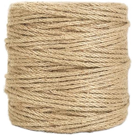 328 Feet 4mm Jute Twine, Thick Twine Rope for Crafts, Gift Wrapping, Bundling, Gardening, Christmas Decor and Macrame Projects