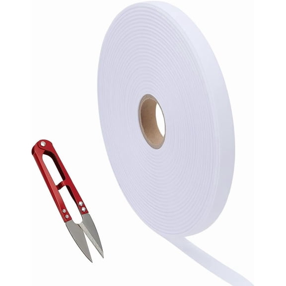 328 Feet White Clothes Name Labels 5/8 inch Wide Blank Sewing Labels with Stainless-Steel Scissor Polyester Clothing Tags Washable Name Tapes for School College Uniform White 1set