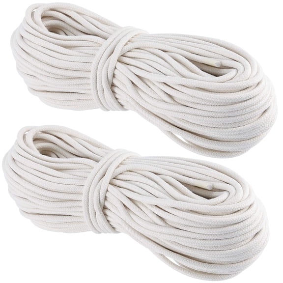 328 Ft Cotton Rope 1/4 Inch Macrame Cord White Clothesline Heavy Duty All Purpose For Wall Hanging Plant Hanger Diy Ropes Basket Crafts Knitting