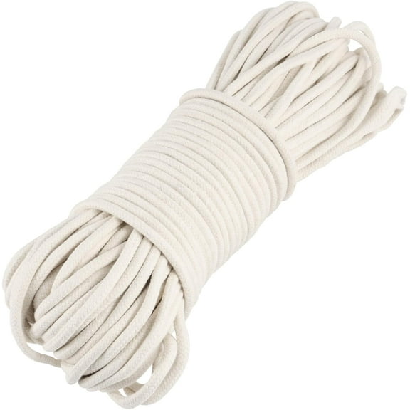 328 Ft x 1/4 Inch Natural Cotton Rope, White Clothesline Cotton Cord, All Purpose Braided Cotton Cord Utility Rope for Clothes Hanging, Macrame, Plant Hanger, Knitting Crafts