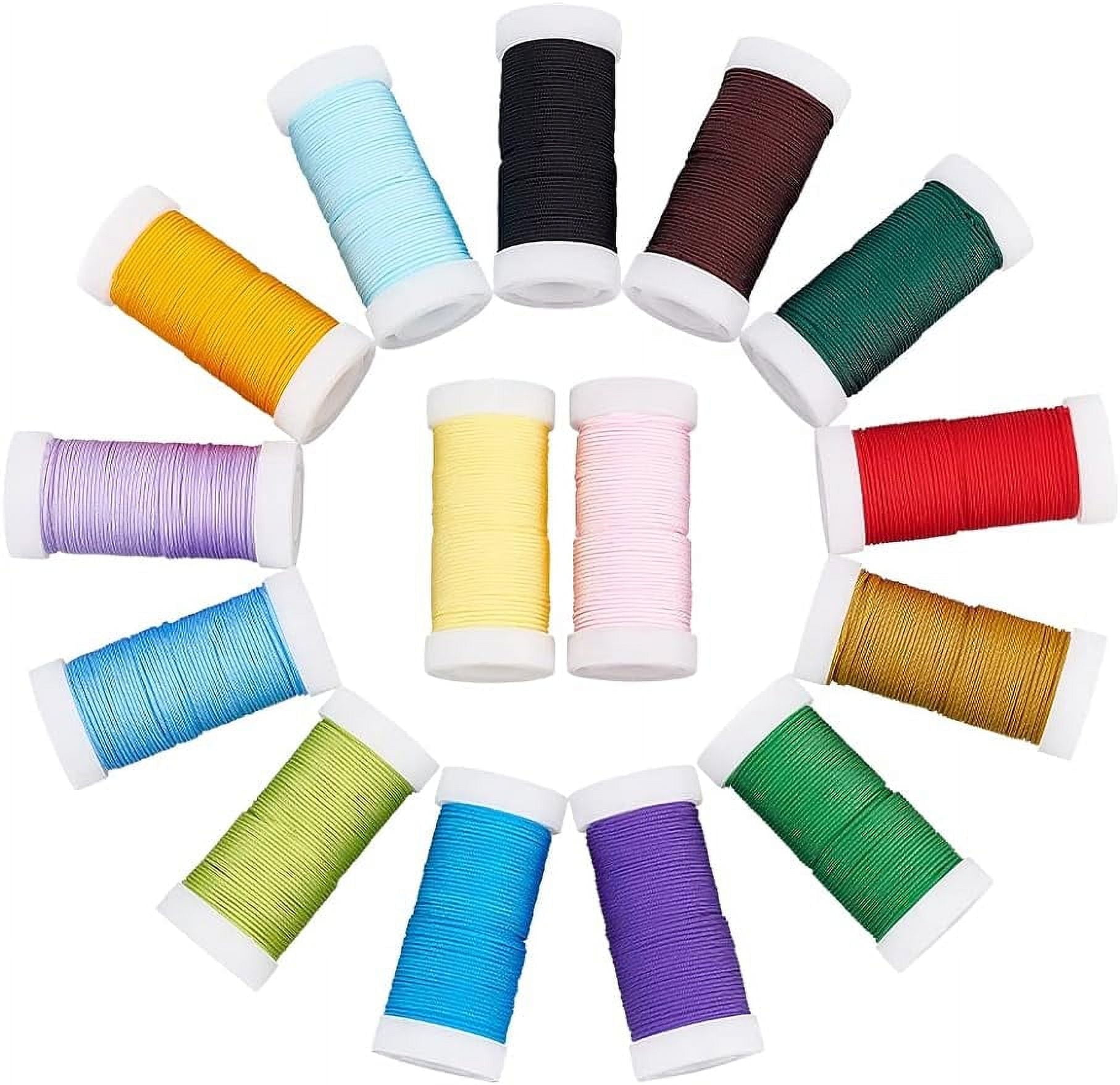 328 Yards Nylon Thread 0.8mm Beading String Cord Chinese Knotting Cord Kumihimo Macrame Cord for Friendship Bracelet Christmas Jewelry Making